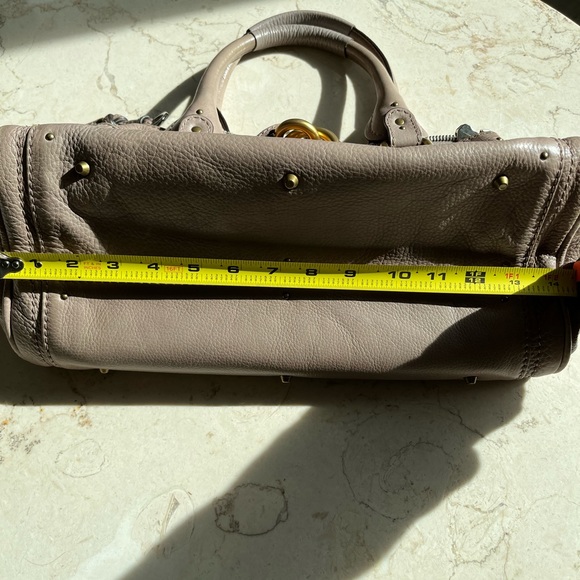Chloe Paddington Rare Taupe Tote Handbag Satchel Lock Key Gold - Picture 11 of 16